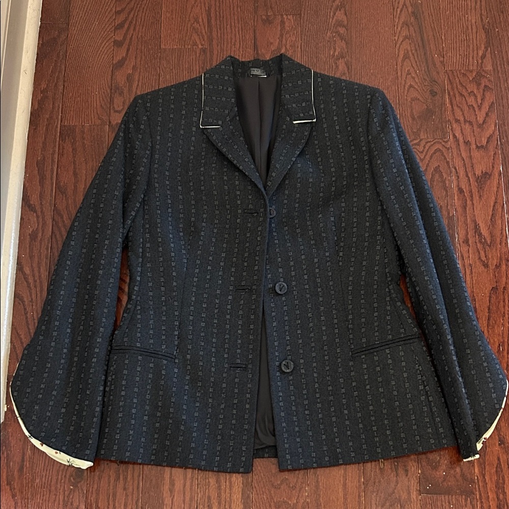 Versace Black Patterned Blazer